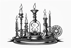 steampunk candle holder tattoo idea