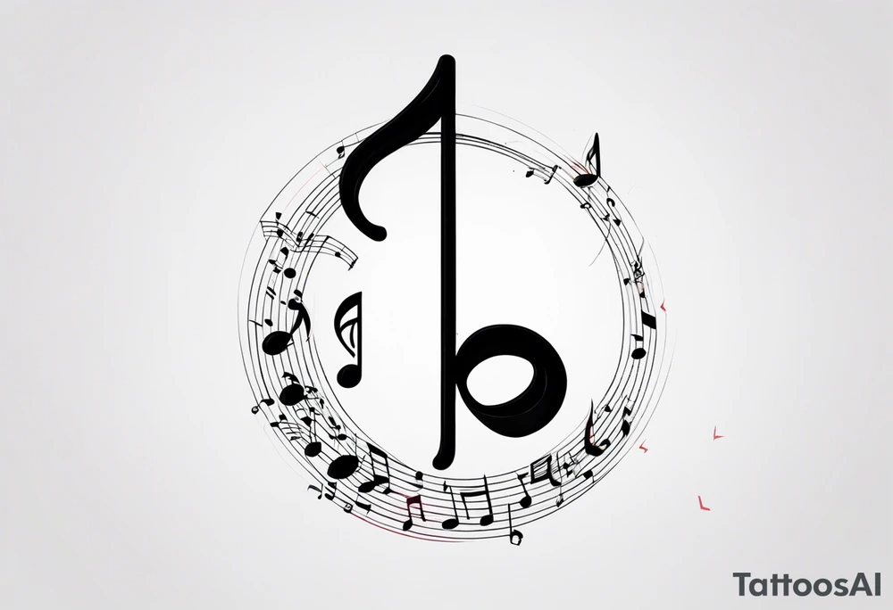 Musical notes incorporating the letters R and L tattoo idea
