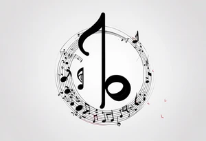 Musical notes incorporating the letters R and L tattoo idea