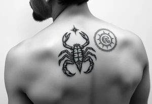 Geometric tauriu scorpion and virgo smaller simple tattoo idea
