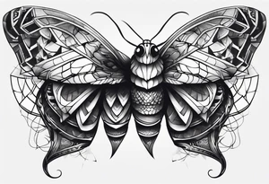 moth, “snake head wings” tattoo idea