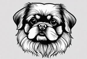 A mixed breed Pekingese and Shih-Tzu dog. Just the contours of the outline of his face. tattoo idea