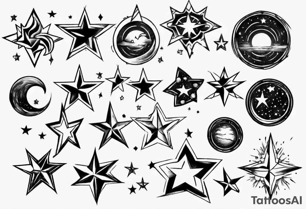 night stars tattoo idea