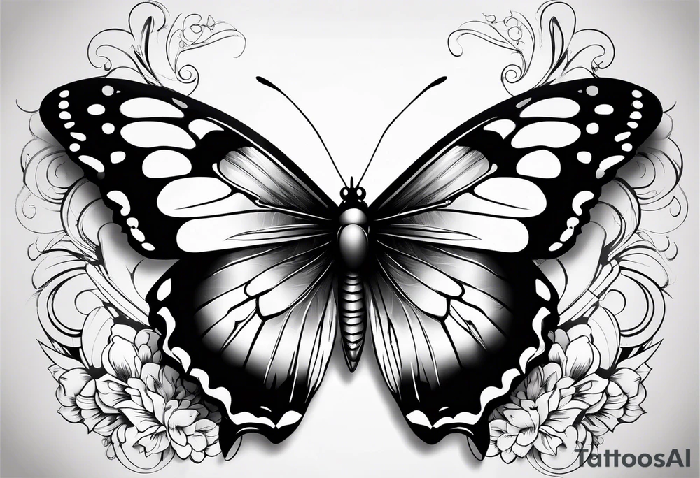 Borboleta com olho tattoo idea