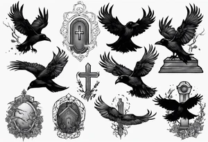 Raven on the grave tattoo idea