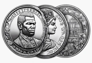 50 cent currency coin tattoo idea