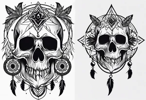 Dream catcher with skulls tattoo idea