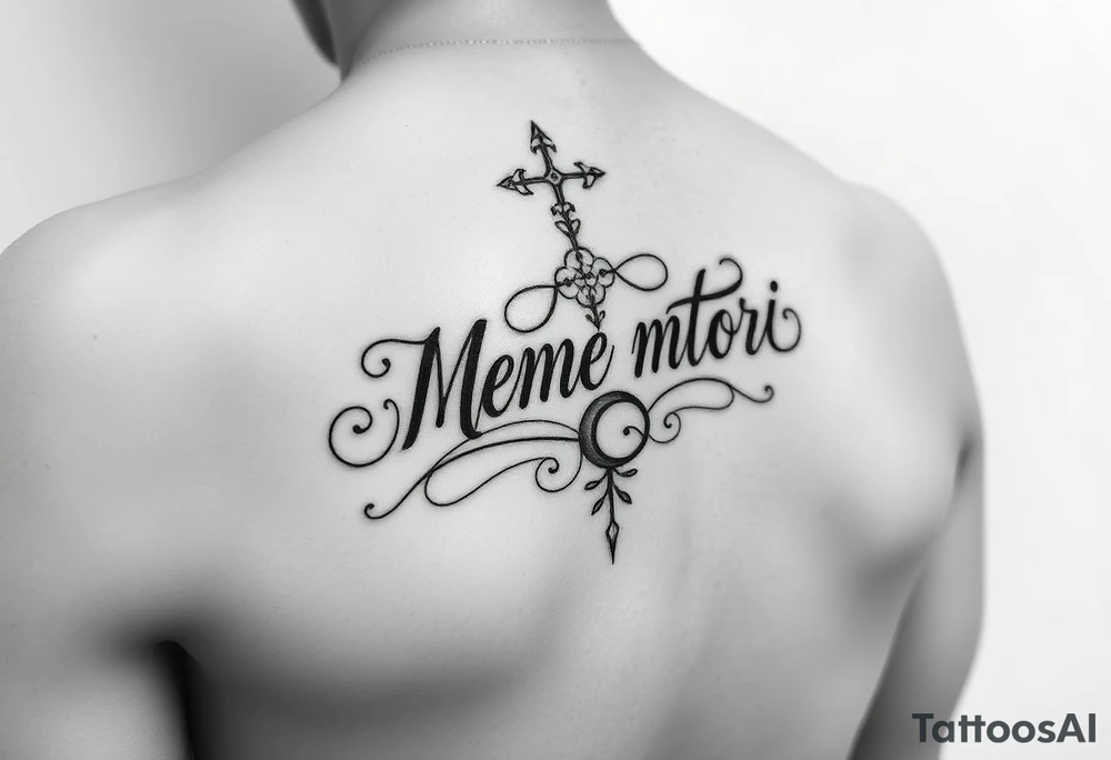 I want a writing tattoo with memento mori to make it on the upper part of the palm, tattoo idea