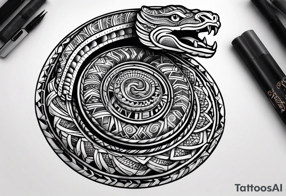 Aztec snake tattoo idea