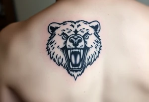 snarling bear face tattoo idea