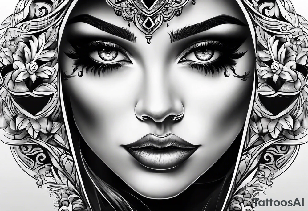 eye with skull tattoo idea