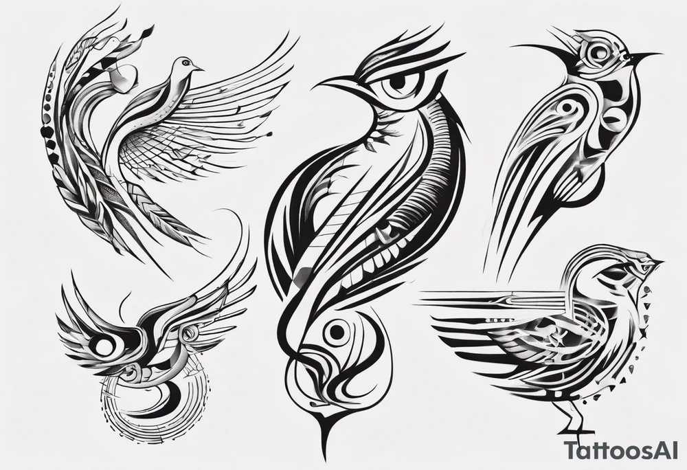 goddess wheat birds tattoo idea