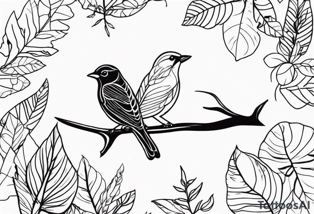 unique small feminine leaftattoo with birds tattoo idea unique small feminine leaftattoo with birds tattoo idea