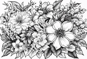 Flowers and plants tattoo idea