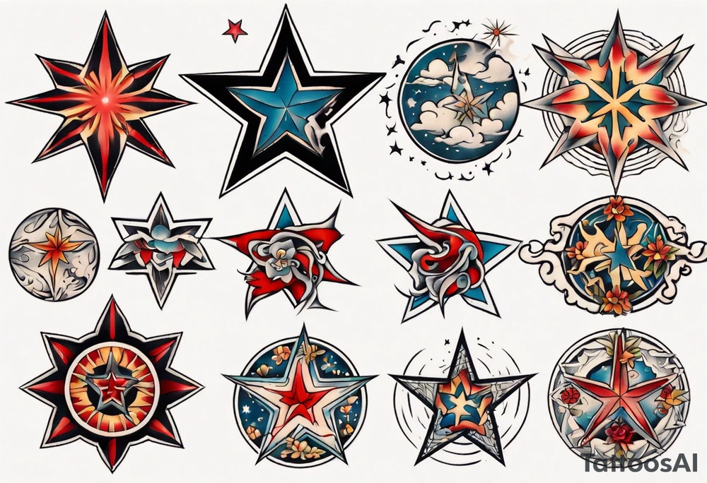 traditional Star tattoo tattoo idea