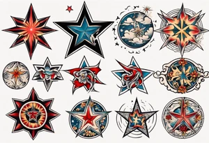traditional Star tattoo tattoo idea