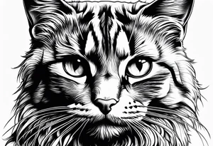 Cat face, front on tattoo idea