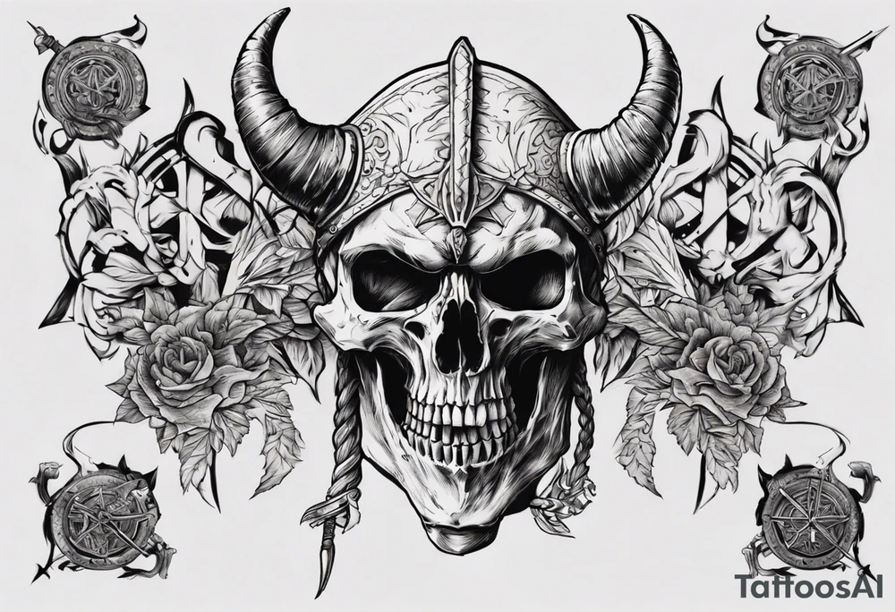 i want a tattoo of a big viking skeleton head tattoo idea