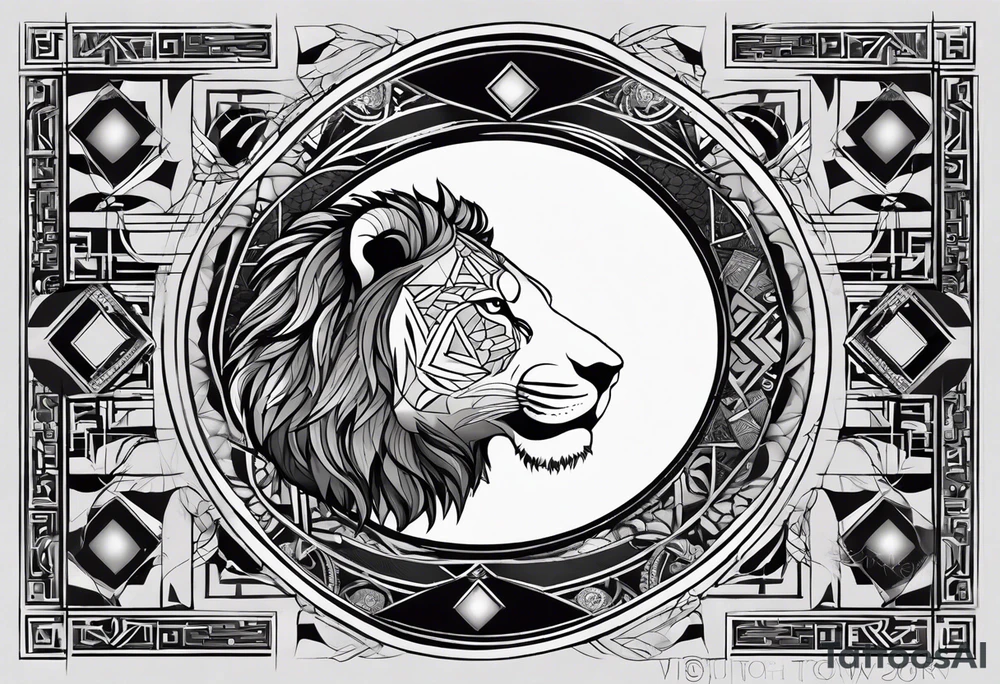 Very asymmetrical, +geometric pattern, with realistic full moon, with hippo face surround with lion fur,+tribal, +geometric, +inkart , +blackwork, +grey scale, + sketch
with wintersweet flower bud, +inkart touch, +for men, detailed , combined favourite , tattoo idea