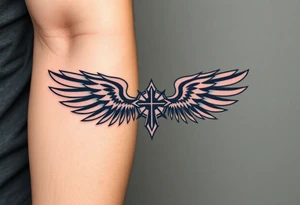 christan religious tattoos with full and strong wings tattoo idea