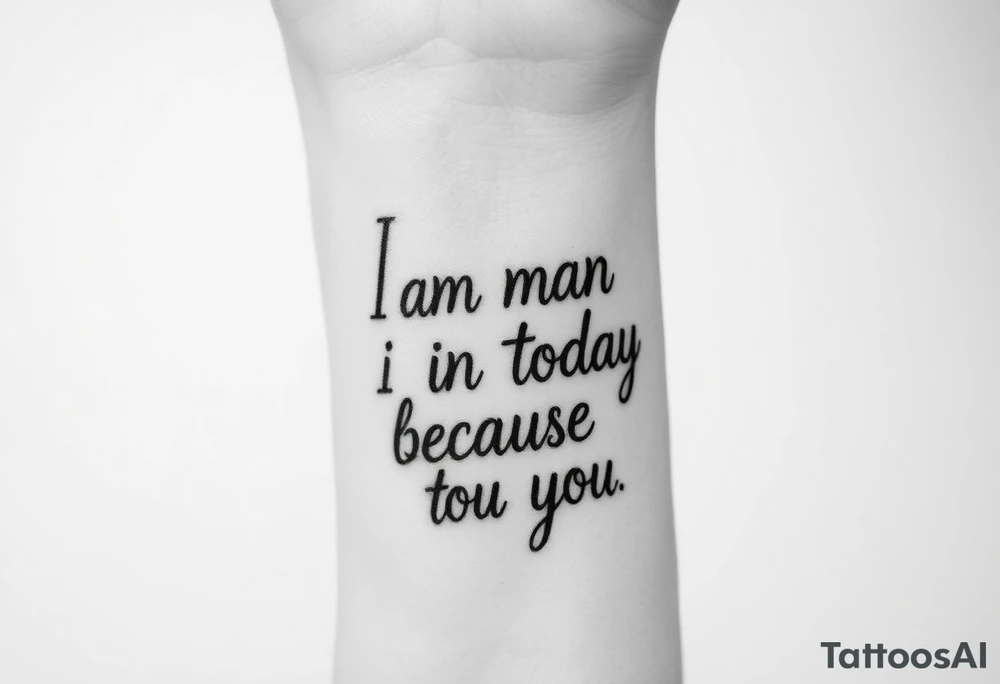i am the man i am today because of you tattoo idea