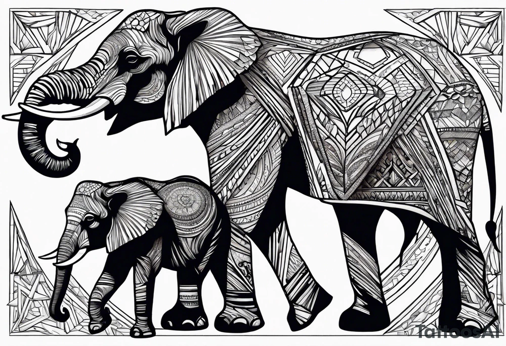 Elephant family tattoo idea