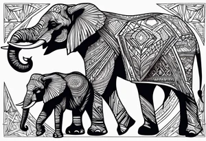 Elephant family tattoo idea