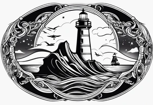 metch, saturn, lighthouse tattoo idea