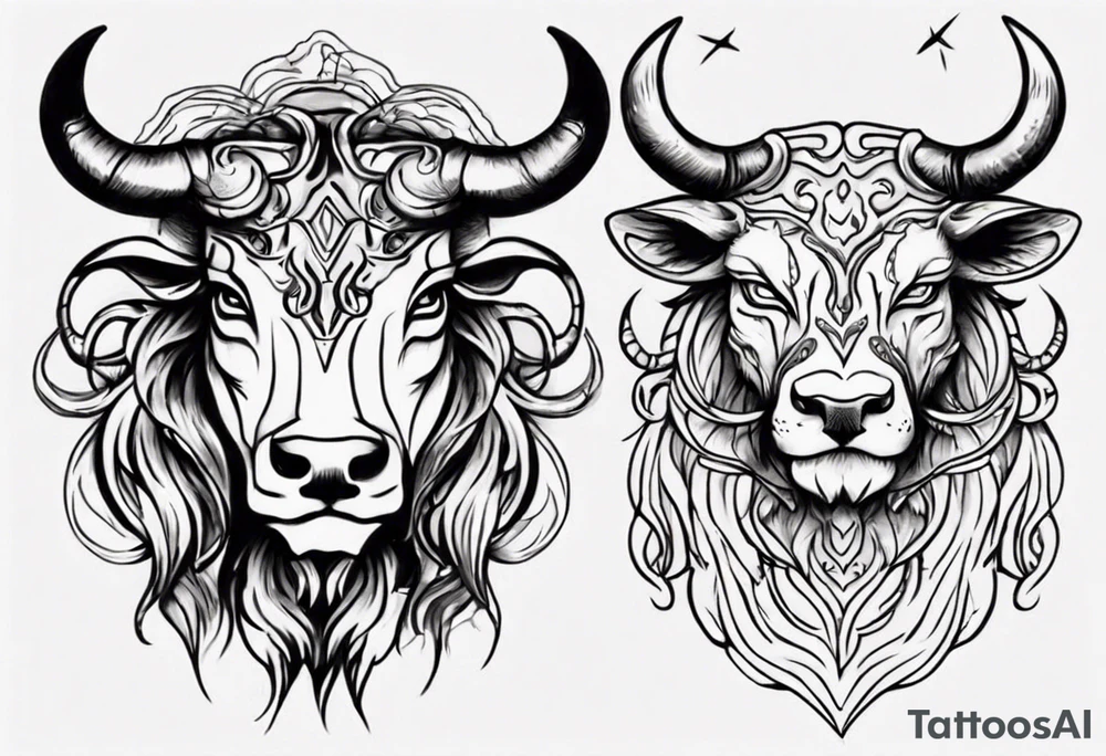 Taurus and leo tattoo tattoo idea