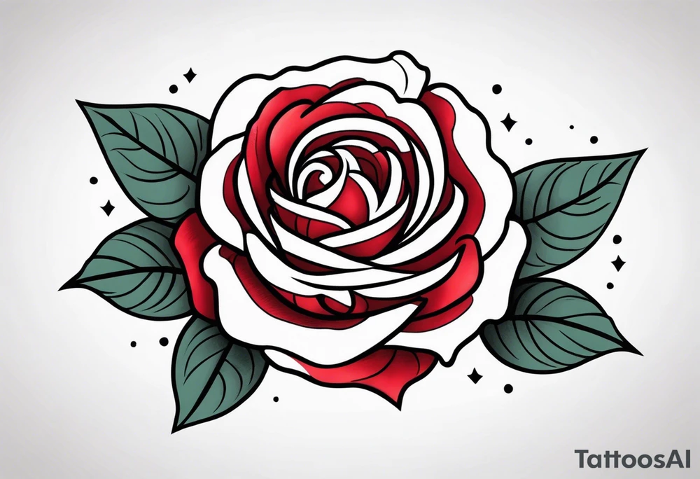 traditional rose red tattoo idea