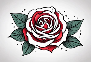 traditional rose red tattoo idea