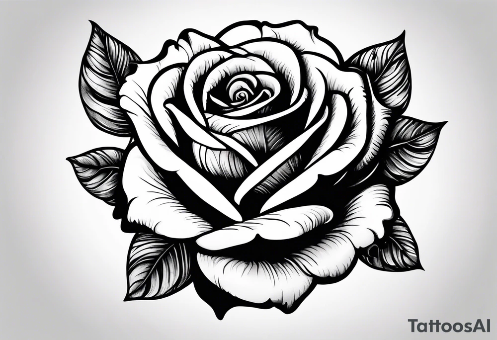 human hand holding on to a single rose stem tattoo idea