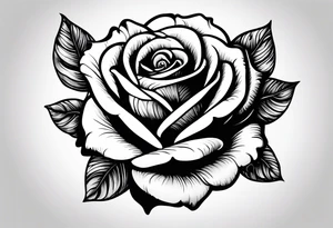 human hand holding on to a single rose stem tattoo idea
