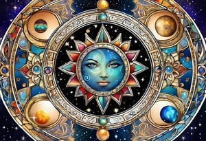 Astrology, Gemini & Aquarius, Natal Chart, angelic, vision, planetary, yin yang, the moon, spiritual third eye, mystical armband tattoo idea