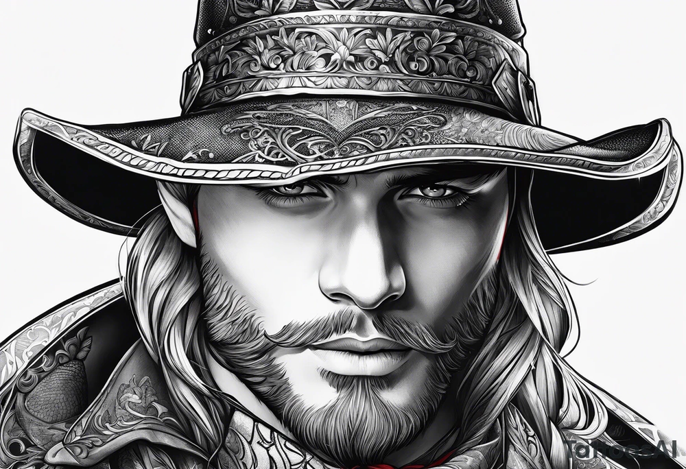 male twink version of iltte red riding hat tattoo idea