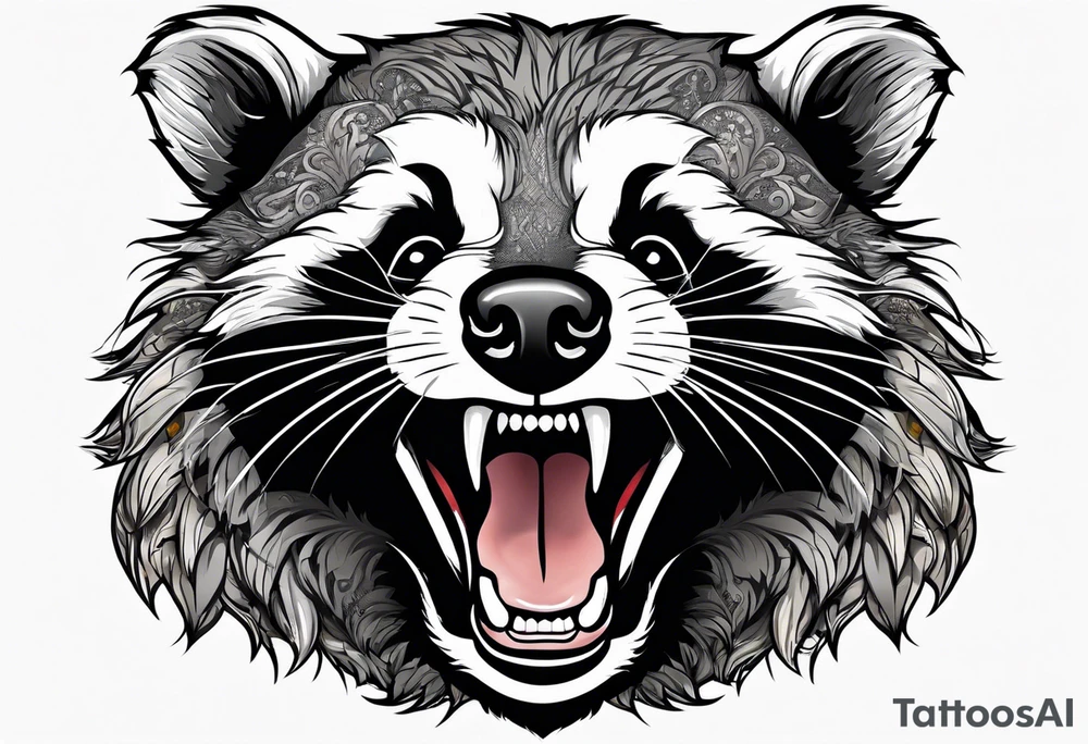 badger mouth open tattoo idea