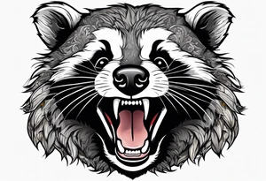 badger mouth open tattoo idea