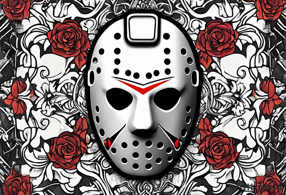 Friday the 13th Jason mask, Japanese art tattoo idea