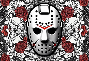 Friday the 13th Jason mask, Japanese art tattoo idea