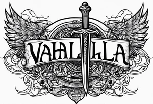 sword Valhalla prayer tattoo idea