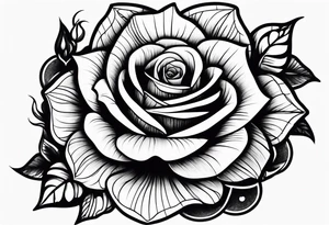 Rose wrapped around moon tattoo idea