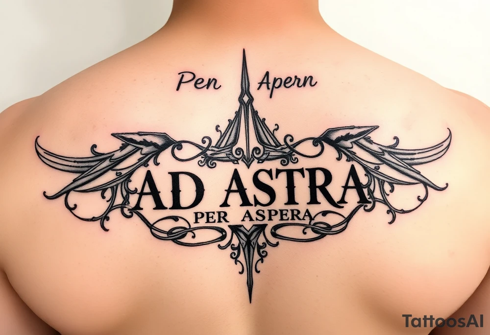 Center "Ad Astra" under "Per Aspera" tattoo idea