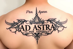 Center "Ad Astra" under "Per Aspera" tattoo idea