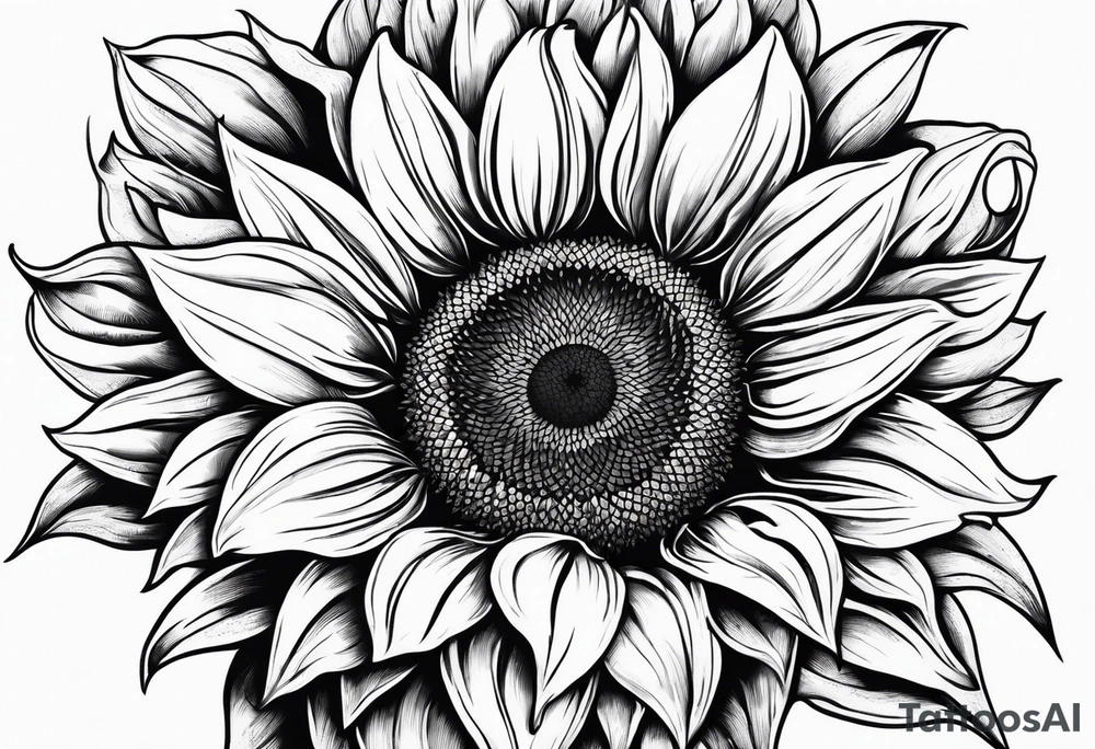 sunflower with a dara knot center tattoo idea