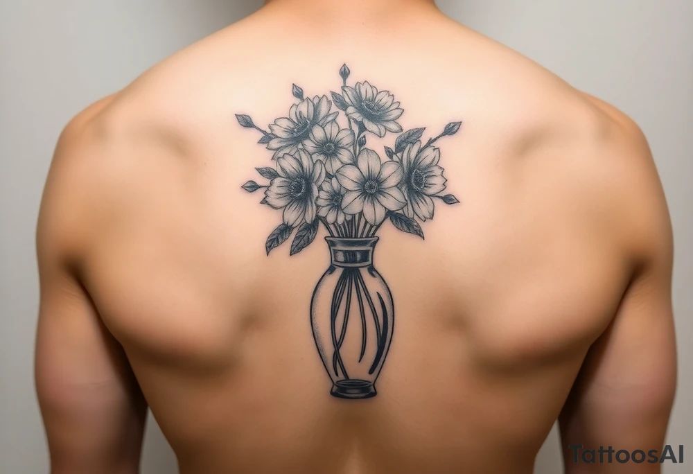 Vase but in the vase are flowers tattoo idea