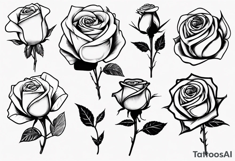 Single Rose with stem tattoo idea