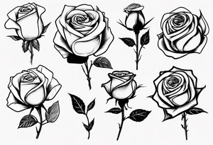 Single Rose with stem tattoo idea
