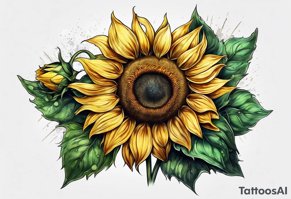 Sunflower for a male tattoo idea