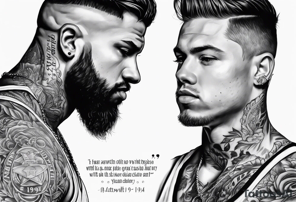 Matthew 5:9 verse with police number 1943 tattoo idea