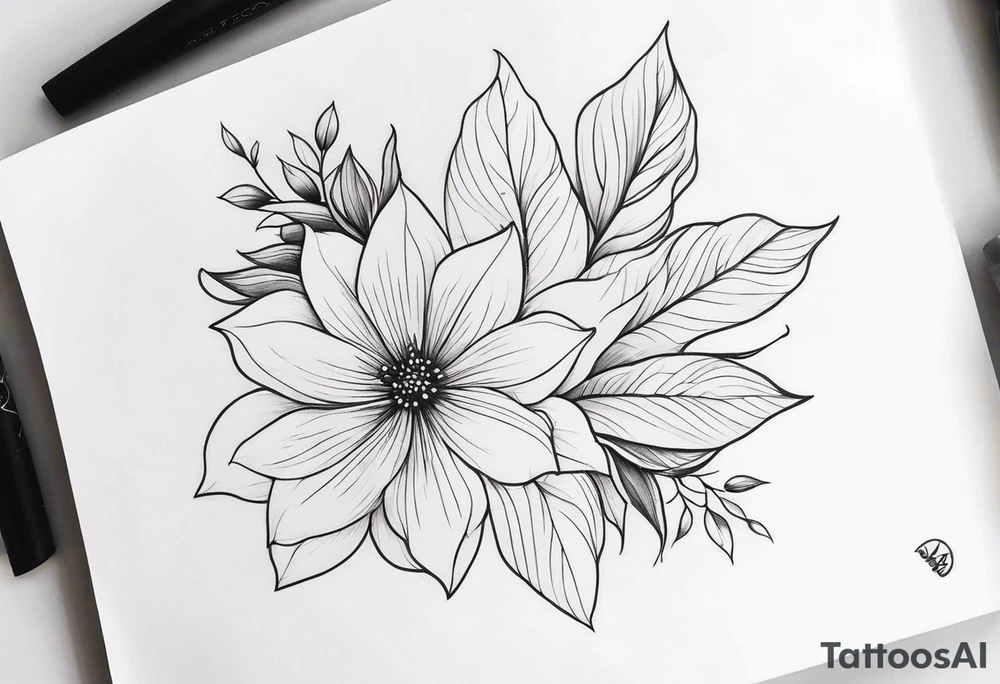 floral on upper arm tattoo idea
